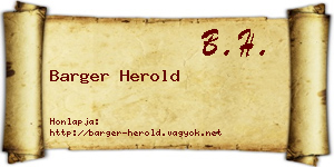 Barger Herold névjegykártya